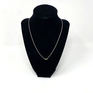 Dogeared Three Wishes Birthday Necklace Silver Chain 3 Gold Foil Balls